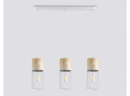  Светильник подвесной TR8499/3 WH/WD белый/дерево E27/3 max 60W 550*100*1000