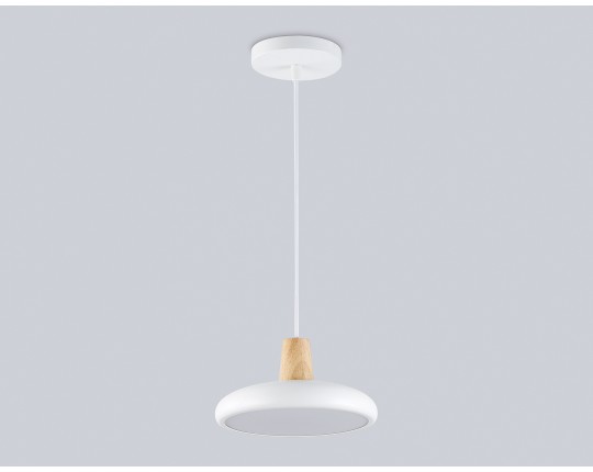  Светильник светодиодный подвесной FL4838 WH/WD белый/дерево 24W 3000-6000K D200*800 (без ПДУ)