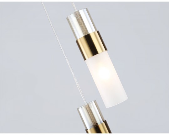  Подвесной светильник LH55112/3 BS/FR/TI латунь/белый матовый/янтарь E14*3 max 40W D220*1200