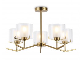  Люстра со стеклянными плафонами на штанге LH57007/5 BS/FR латунь/белый матовый E14/5 max 40W D690*390