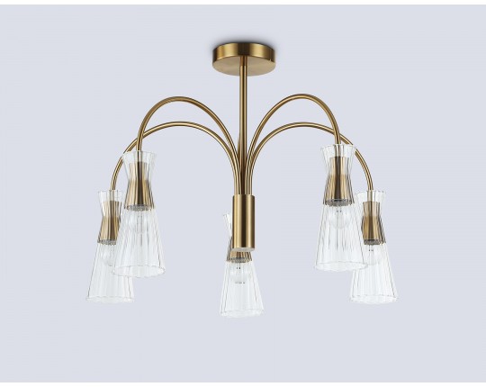  Люстра на штанге LH55701/5 BS/CL латунь/прозрачный E14*5 max 40W D600*440