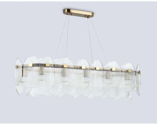  Подвесной светильник LH31255/12 BS/CL латунь/прозрачный E14*12 max 40W 1000*340*270