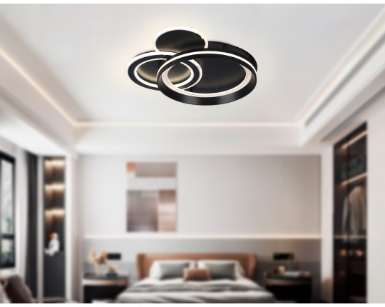  Потолочный светодиодный светильник с пультом FA8515/3 BK черный 143W 3000K-6400K 500*500*80 (ПДУ РАДИО 2.4G)