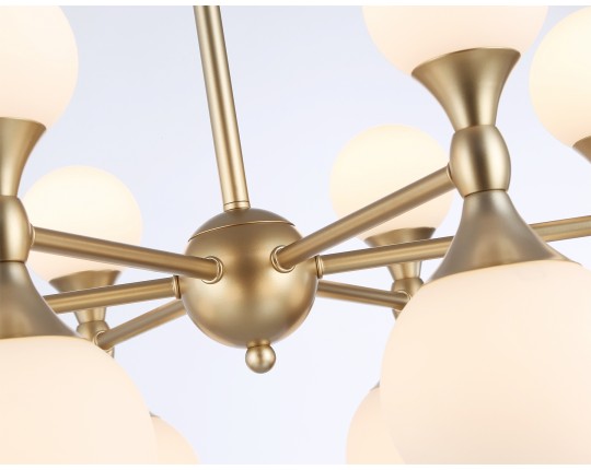  Подвесная люстра LH51050/12 GD/FR золото/белый матовый G9*12 max 28W D550*450