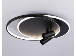  Настенно-потолочный светодиодный светильник с пультом FL51393/1+2 BK черный 3000K-6400K 65W 560*480*120 (ПДУ РАДИО 2.4G)