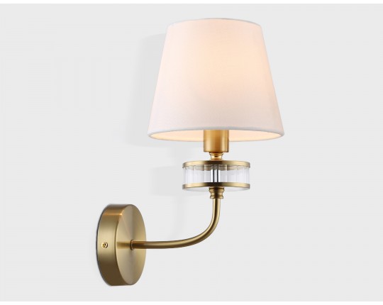  Настенный светильник с абажуром LH71255 BS/WH латунь/белый E14 max 40W 210*160*310