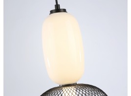  Подвесной светодиодный светильник LH11007 BK/FR черный/белый матовый 15W 3000K D220*350