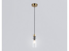  Подвесной светильник LH56111 BK/BS/CL черный/латунь/прозрачный E14 max 40W D65*1500