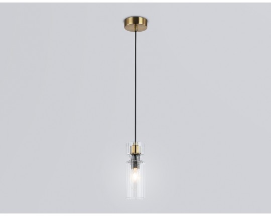  Подвесной светильник LH56111 BK/BS/CL черный/латунь/прозрачный E14 max 40W D65*1500