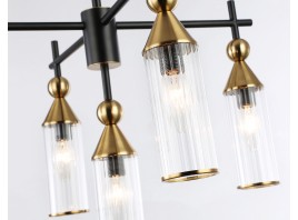  Люстра на штанге LH55256/5 BK/BS/CL черный/латунь/прозрачный E14*5 max 40W D520*520