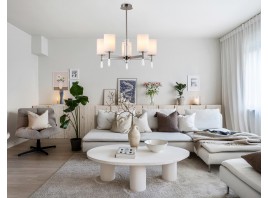  Люстра со стеклянными плафонами на штанге LH56251/5 SN/FR никель/белый матовый E27/5 max 60W D600*590