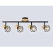  Настенно-потолочный спот в стиле лофт TR8754/4 BK/WD черный/дерево IP20 E27/4 615*115*200