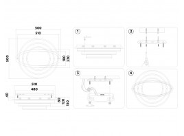  Потолочный светодиодный светильник с пультом FA8524 BK черный 146W 3000K-6400K+RGB 560*500*150 (ПДУ РАДИО 2.4G)
