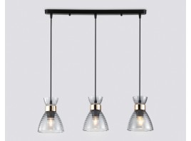  Светильник подвесной со стеклянными плафонами TR3407/3 BK/FGD/SM черный/золото/дымчатый E27/3 max 60W 550*135*1000
