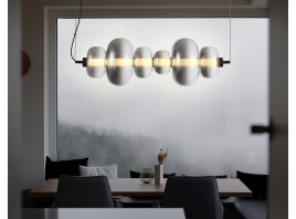  Подвесной светодиодный светильник LH11072 BK/SM черный/дымчатый 36W 3000K 745*230*230