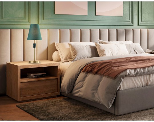  Настольная лампа с абажуром LH75057 BS/GN латунь/зеленый E14 max 40W D180*460