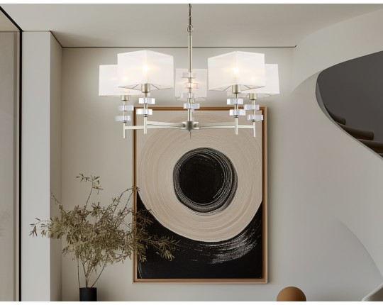  Подвесная люстра с абажурами LH71331/5 CGD золото E14/5 max 40W D700*850