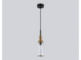  Подвесной светильник LH55251 BK/BS/CL черный/латунь/прозрачный E14 max 40W D65*1500