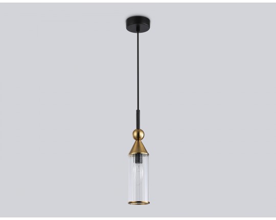  Подвесной светильник LH55251 BK/BS/CL черный/латунь/прозрачный E14 max 40W D65*1500