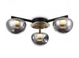 Потолочный светодиодный светильник LH12006/3 BK/GD/SM черный/золото/дымчатый 18W 3000K D640*170