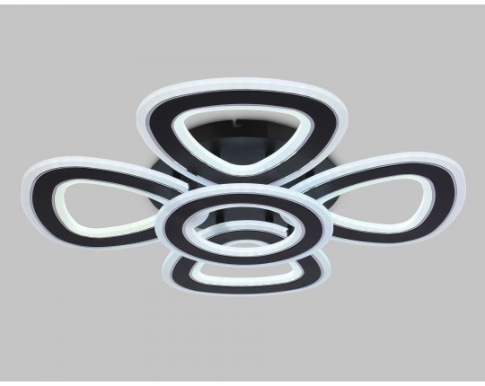  Потолочный светодиодный светильник с пультом FA8926/4+1 BK/CH черный/хром 163W 3000K-6400K 590*590*120 (ПДУ РАДИО 2.4G)