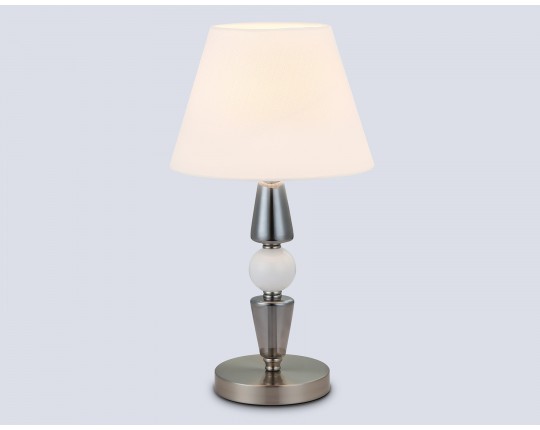  Настольная лампа с абажуром LH75262 SN/FR сатин никель/белый матовый E14 max 40W D260*470