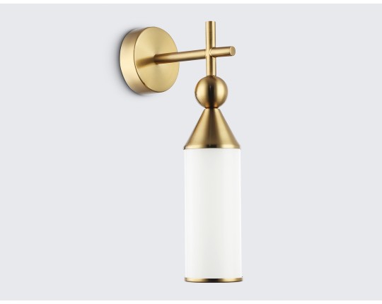  Настенный светильник LH55280 BS/FR латунь/белый матовый E14 max 40W 140*80*310