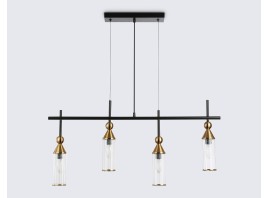  Подвесной светильник LH55254/4 BK/BS/CL черный/латунь/прозрачный E14*4 max 40W 845*65*1150