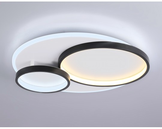  Настенно-потолочный светодиодный светильник с пультом FA7719 WH/BK белый/черный 3000K-6400K 64W 490*470*90 (ПДУ РАДИО 2.4G)