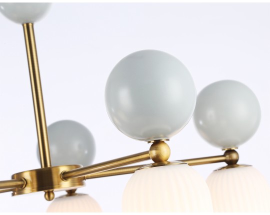  Светильник на штанге LH53104/5 BS/GR/FR латунь/серый/белый матовый G9*5 max 28W D650*750