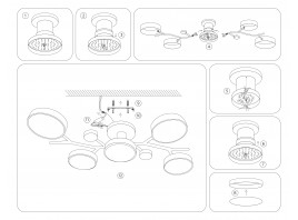  Подвесной светодиодный светильник с пультом FL4835/5 BK черный 3000K-6400K 70W 830*400*160 (ПДУ ИК)
