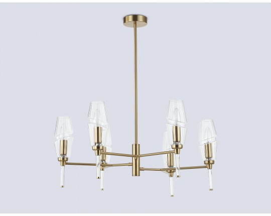  Люстра на штанге LH55201/6 BS/CL латунь/прозрачный E14*6 max 40W D660*520