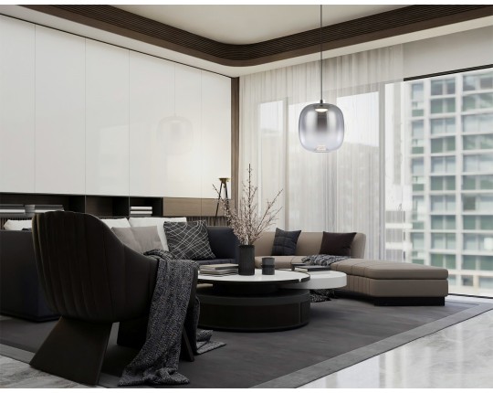  Подвесной светодиодный светильник LH11092 BK/SM черный/дымчатый 4W 3000K D150*170