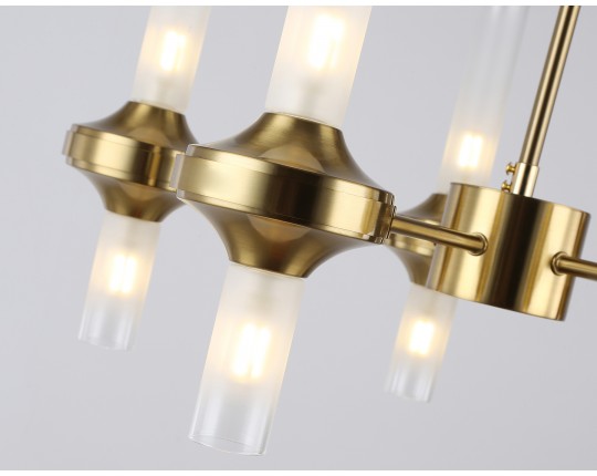  Люстра со стеклянными плафонами на штанге LH55358/10 BS/CL латунь/прозрачный G9/10 max 30W D550*690