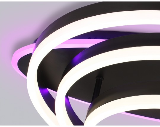  Потолочный светодиодный светильник с пультом FA8524 BK черный 146W 3000K-6400K+RGB 560*500*150 (ПДУ РАДИО 2.4G)