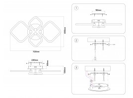  Потолочный светодиодный светильник с пультом FA3822/4 WH белый 3000K-6400K 86W 720*430*130 (ПДУ ИК)