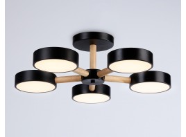  Подвесной светодиодный светильник с пультом FL4828/5 BK черный 3000K-6400K 65W D580*160 (ПДУ ИК)