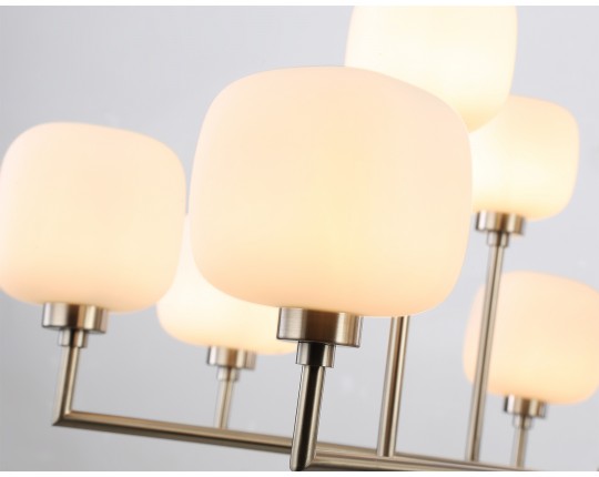  Люстра на штанге с мрамором LH53005/12 SN/FR сатин никель/белый матовый G9*12 max 40W D910*680