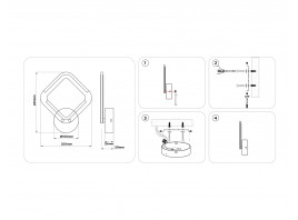  Светильник светодиодный настенный FA8951 WH белый 10W 3000-6000K 245*205*50