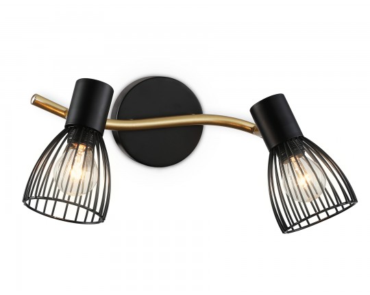  Настенно-потолочный спот в стиле лофт TR8660/2 BK/GD черный/золото E14/2 max 60W 330*100*170