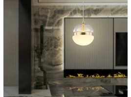  Подвесной светодиодный светильник LH11001 GD/FR золото/белый матовый 20W 3000K D180*200