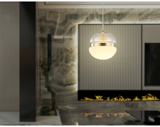  Подвесной светодиодный светильник LH11001 GD/FR золото/белый матовый 20W 3000K D180*200