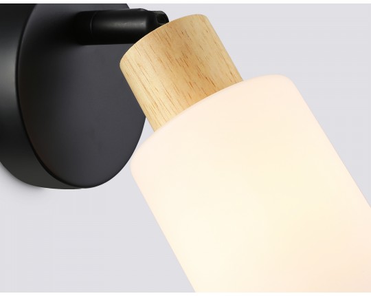  Настенно-потолочный спот в стиле лофт TR8720 BK/WD черный/дерево E14 max 60W 175*100*160