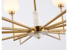  Люстра на штанге с мрамором LH53019/12 BS/FR латунь/белый матовый G9*12 max 40W D910*680