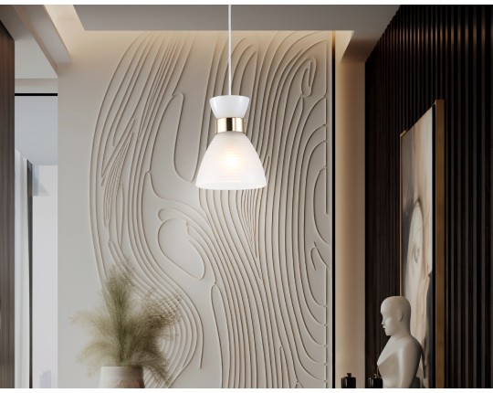  Светильник подвесной со стеклянным плафоном TR3401 FGD золото E27 max 60W D135*1000