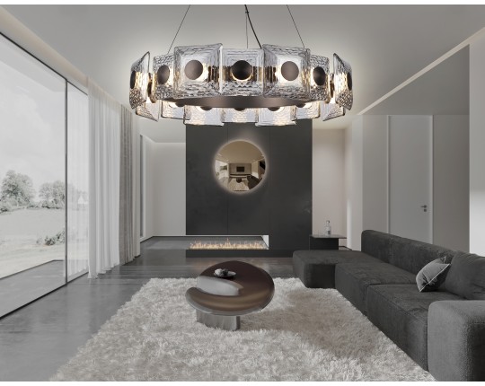  Подвесная светодиодная люстра LH31030 GR/SM серый/дымчатый 72W 3000K D700*150