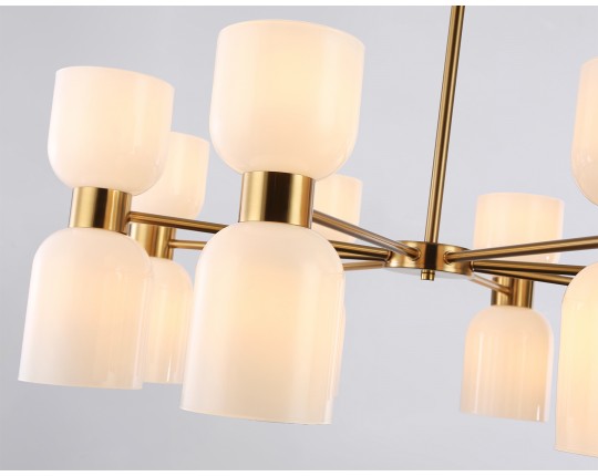  Люстра на штанге LH56095/16 BS/FR латунь/белый матовый E14*16 max 40W D860*510