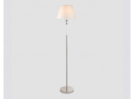  Напольный светильник с абажуром и хрусталем LH71008 BN/WH никель/белый E27 max 60W D360*1550