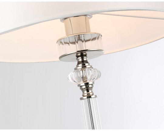  Напольный светильник с абажуром и хрусталем LH71008 BN/WH никель/белый E27 max 60W D360*1550