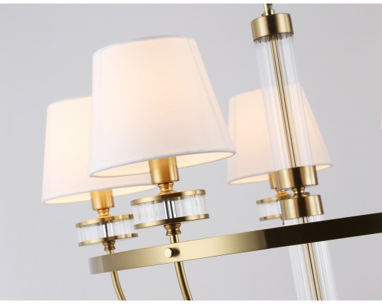  Подвесная люстра с абажурами LH71251/5 BS/WH латунь/белый E14/5 max 40W D700*990